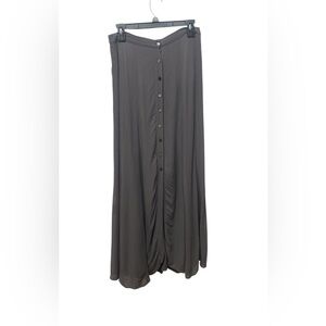 Chan Luu‎ long grey maxi skirt with buttons.